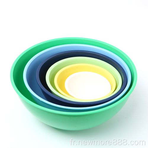 Ensemble de 6 bols à mélange en plastique multicolores